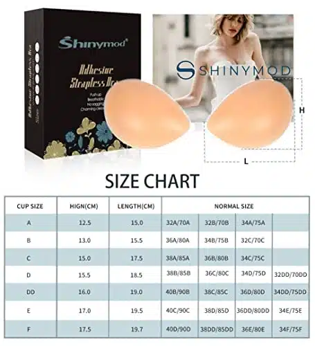 SHINYMOD Soutien-gorge sans bretelles, soutien-gorge invisible sans dos, couvre-mamelon auto-adhésif – Image 6